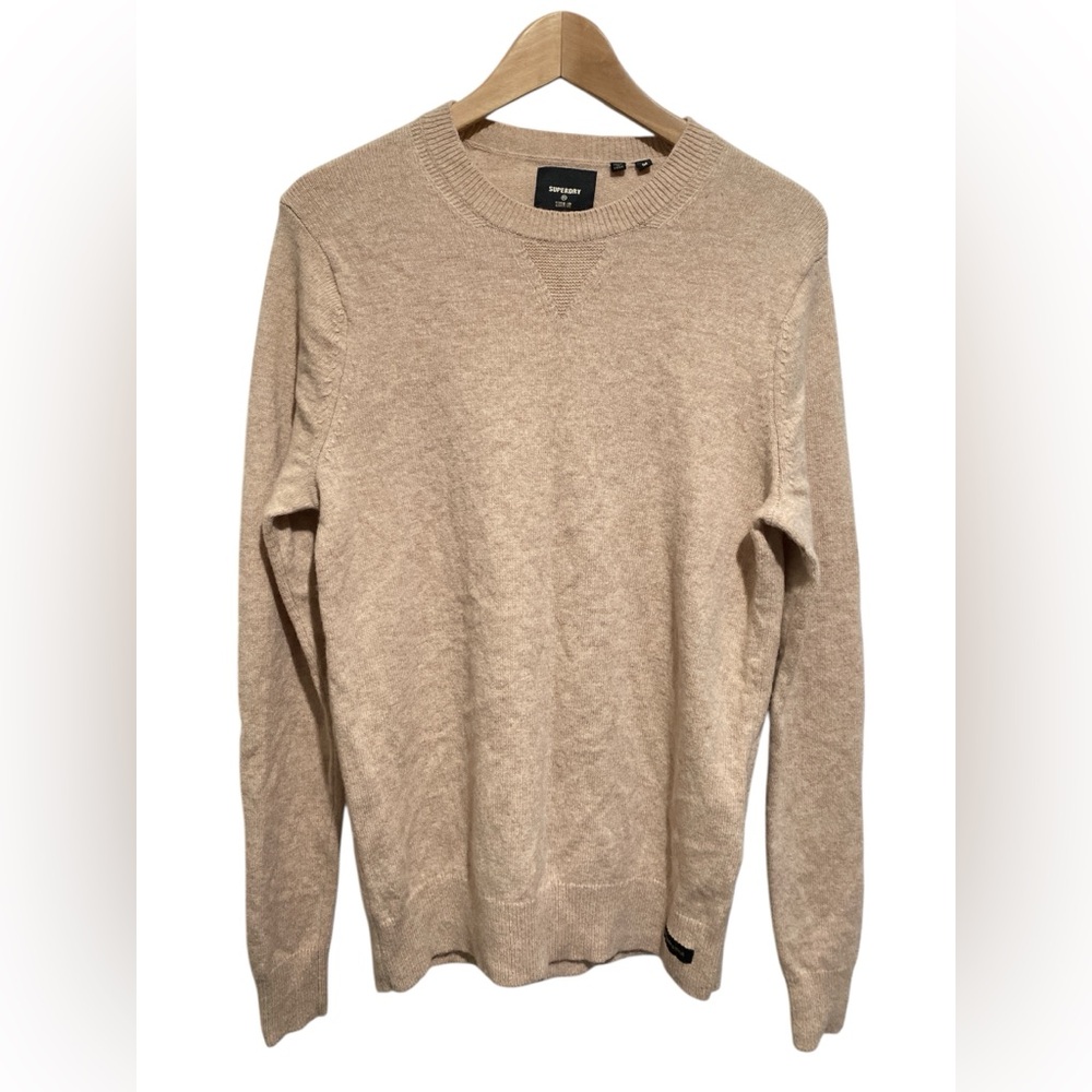 Superdry Lambswool Men's Beige Crewneck Sweater